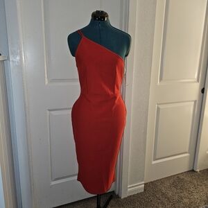 One-Shoulder Red Bodycon Dress